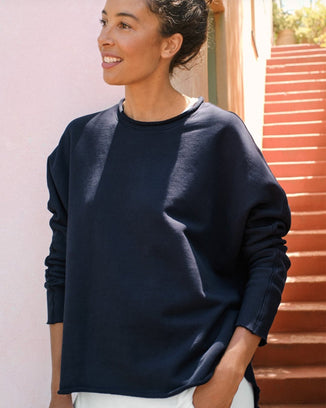 Tee Lab Clothing Long Sleeve Capelet in British Royal Navy
