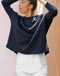 Frank & Eileen Anna Long Sleeve Capelet in British Royal Navy 