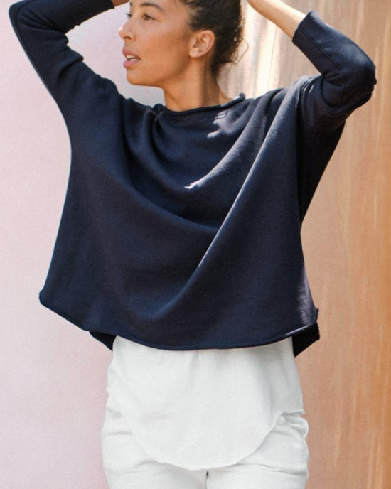 Frank & Eileen Anna Long Sleeve Capelet in British Royal Navy 