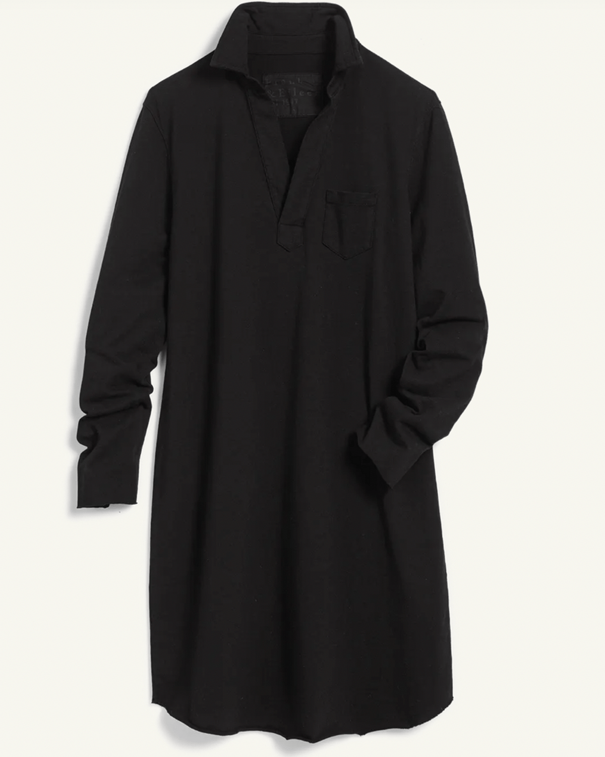 Tee Lab Clothing Long Sleeve Polo Dress in Black