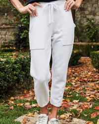 Tee Lab Clothing Patch Pocket Jogger in White