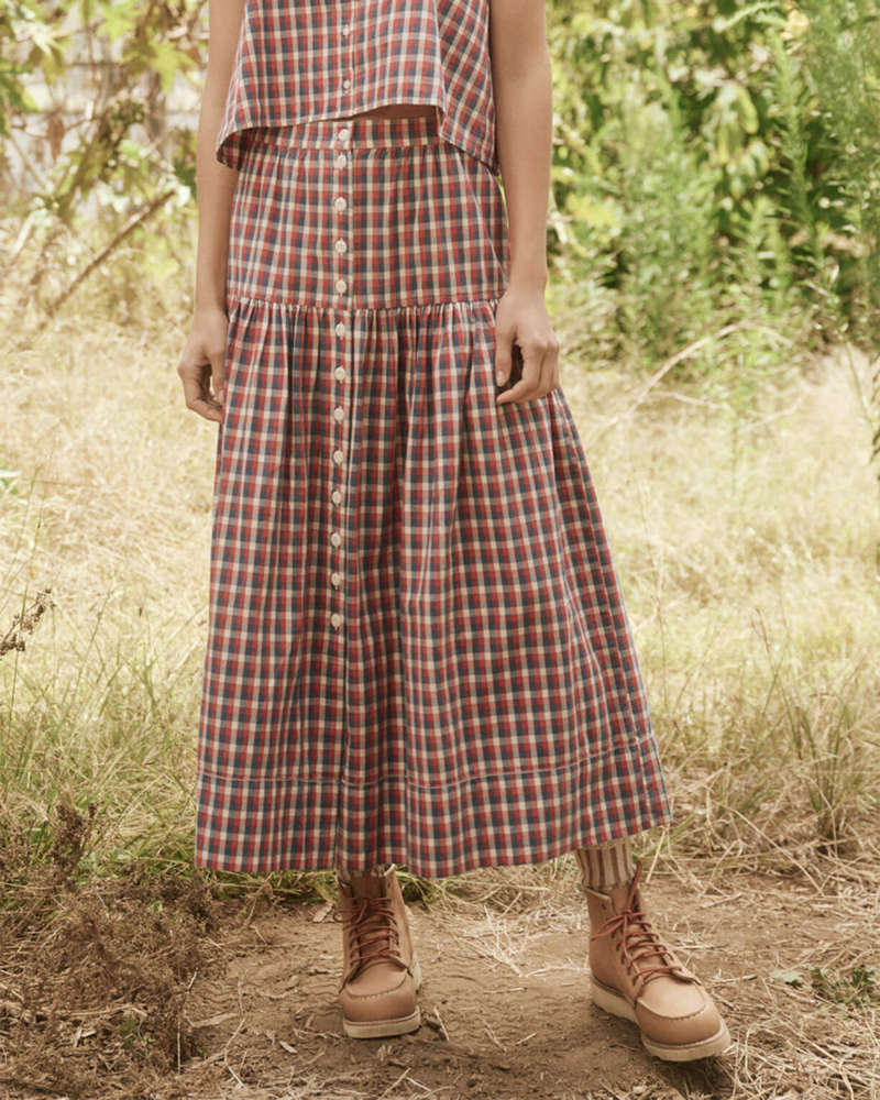 the Great Clothing The Boating Skirt in Picnic Plaid