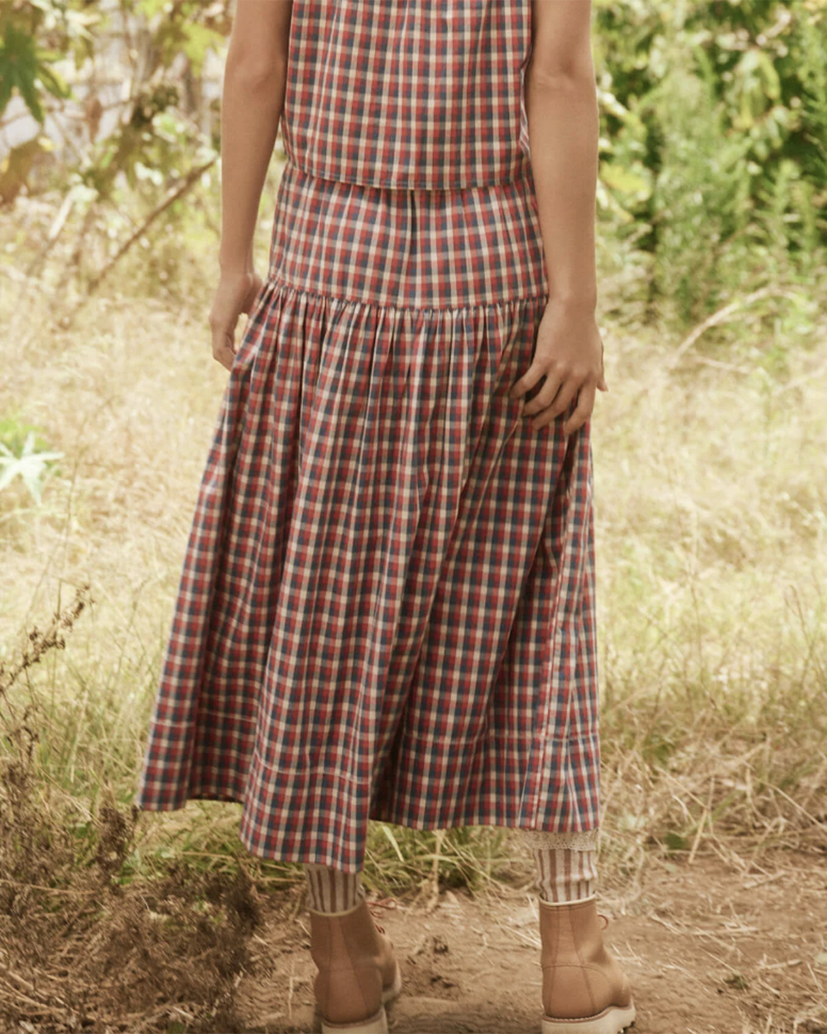 the Great Clothing The Boating Skirt in Picnic Plaid