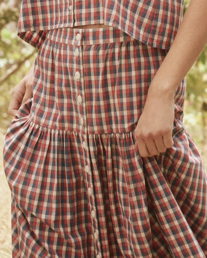 the Great Clothing The Boating Skirt in Picnic Plaid