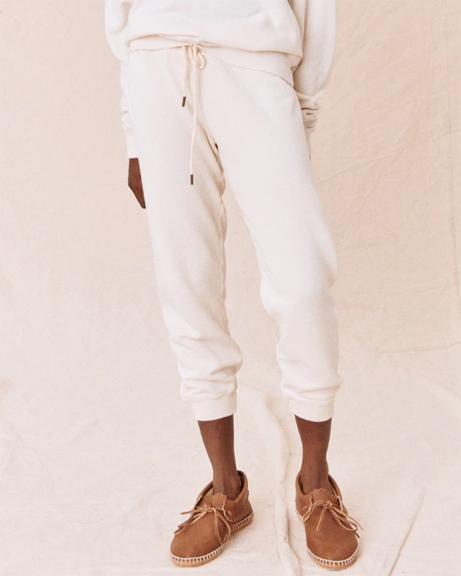 The Cropped Sweatpant in Washed White