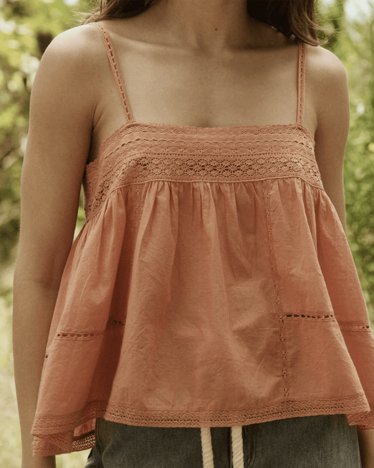 the Great Clothing The Heirloom Cami in Peach Nectar