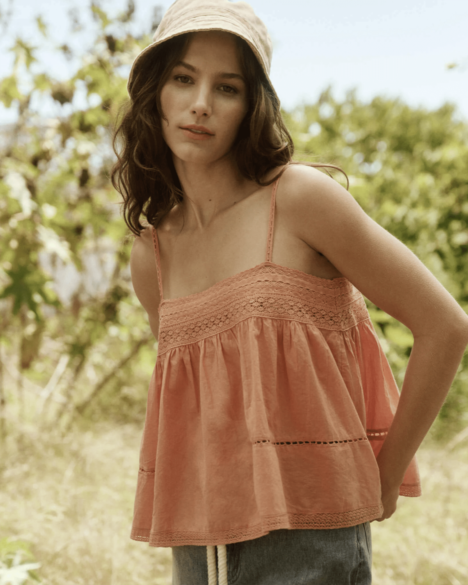the Great The Heirloom Cami in Peach Nectar- Bliss Boutiques