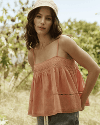 the Great Clothing The Heirloom Cami in Peach Nectar