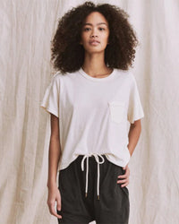 the Great The Pocket Tee in Washed White 