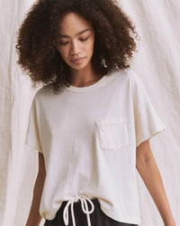 the Great The Pocket Tee in Washed White 