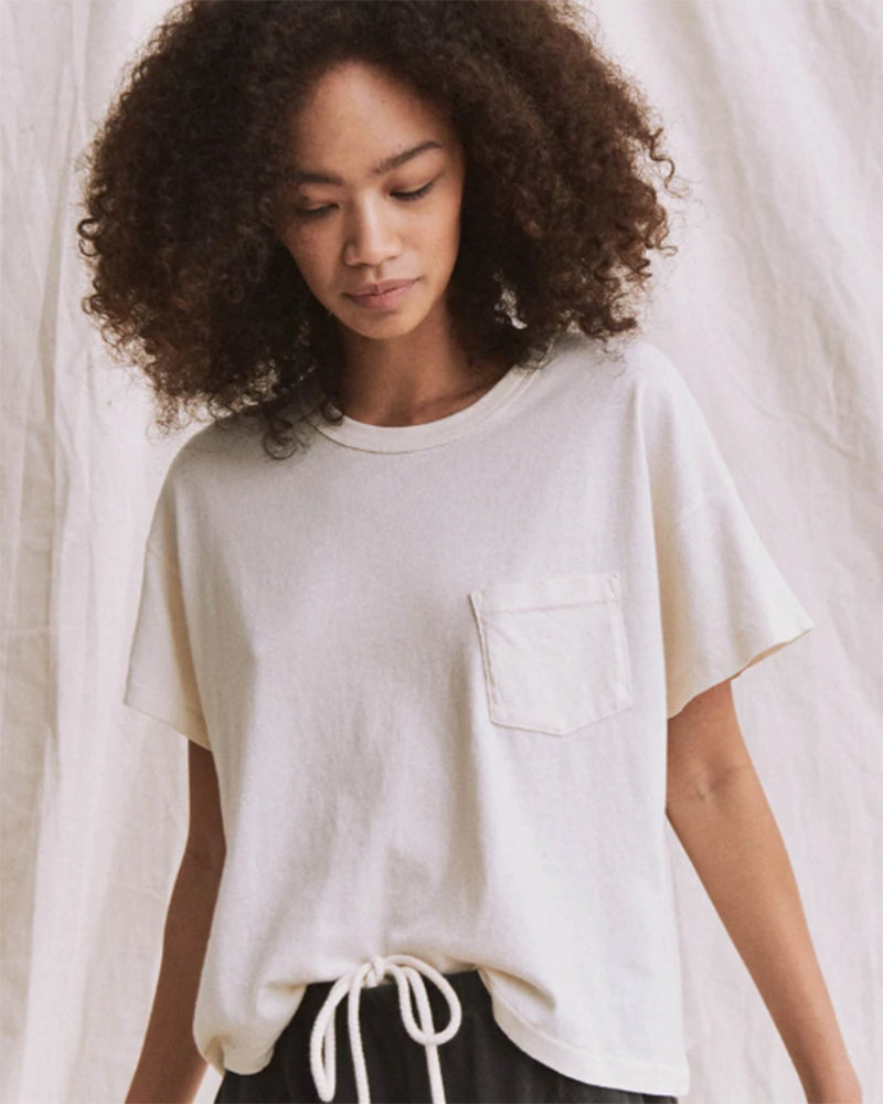 the Great Clothing The Pocket Tee in Washed White
