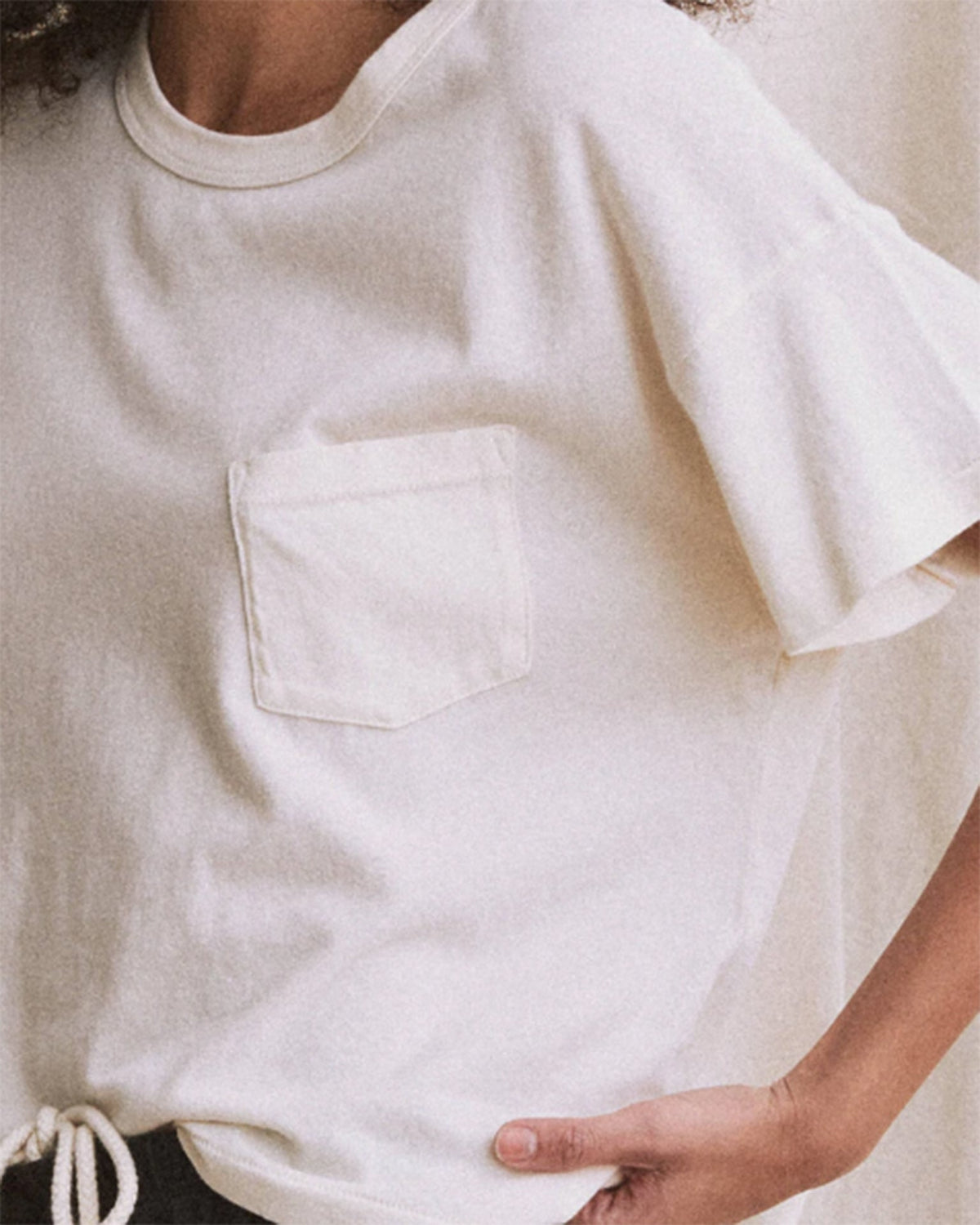 the Great Clothing The Pocket Tee in Washed White