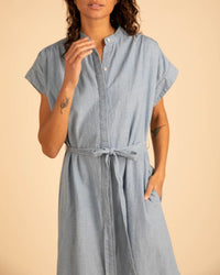 Trovata Birds of Paradis Clothing Classic Astrid Easy Dress in Chambray