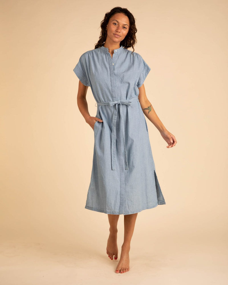 Trovata Birds of Paradis Clothing Classic Astrid Easy Dress in Chambray