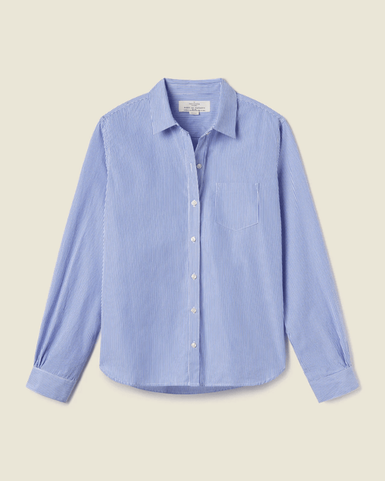 Trovata Birds of Paradis Clothing Grace Classic Shirt in Blue/White Stripe