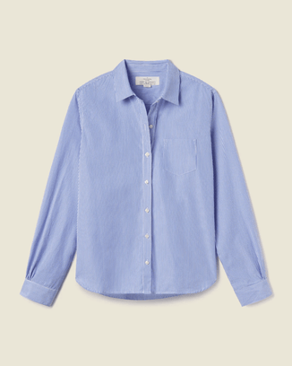 Trovata Birds of Paradis Clothing Grace Classic Shirt in Blue/White Stripe