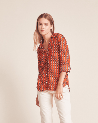 Trovata Birds of Paradis Clothing Grace Classic Shirt in Kinetic Print
