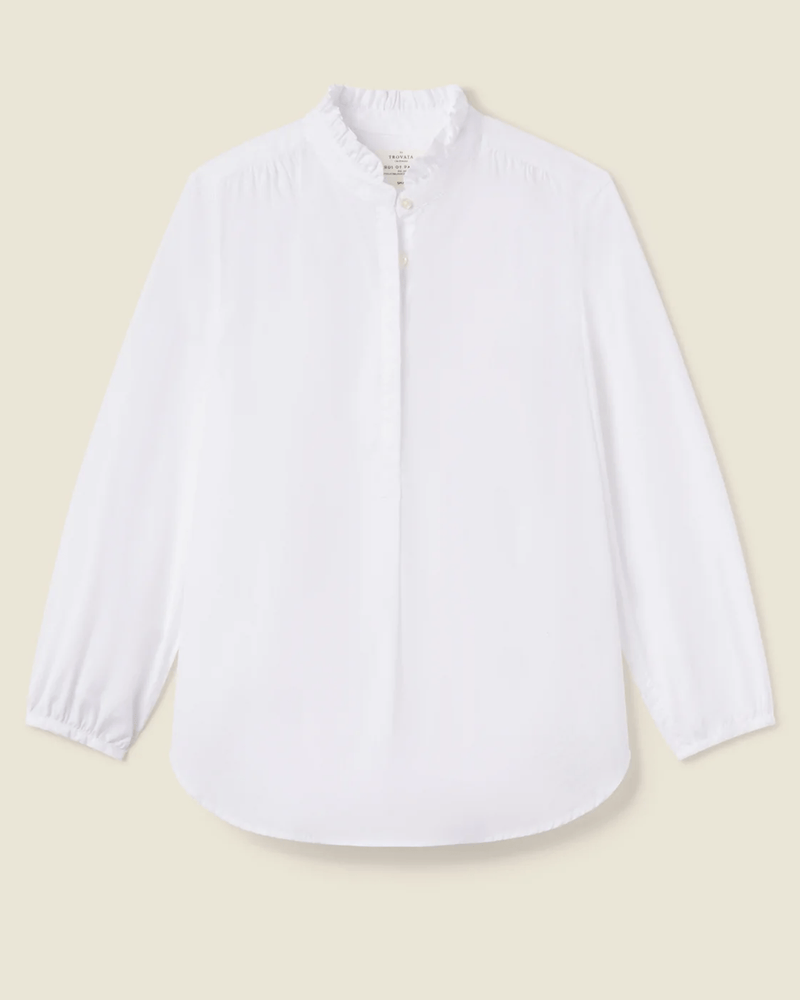 Trovata Birds of Paradis Clothing Sara B Henley Shirt in White