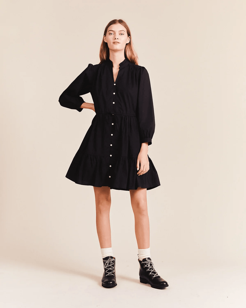 Trovata Birds of Paradis Clothing Yulia Shirtdress in Black