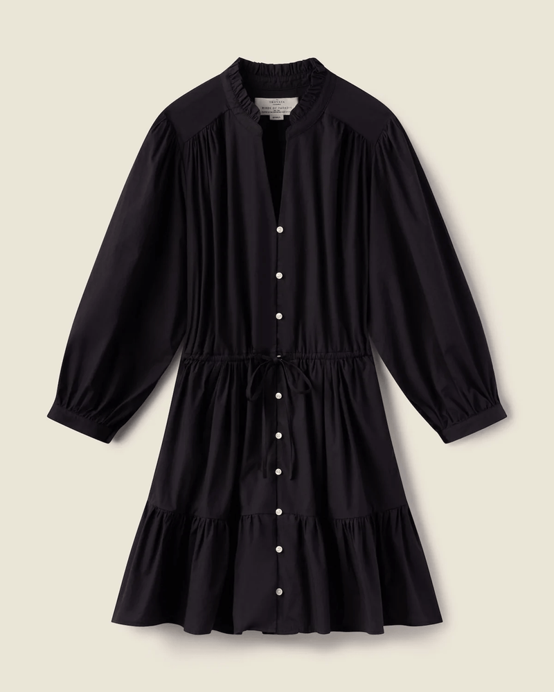 Trovata Birds of Paradis Clothing Yulia Shirtdress in Black