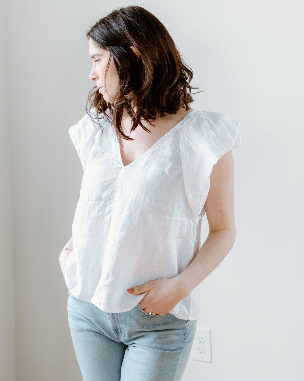 Velvet by Graham & Spencer Clothing Ava Top in White