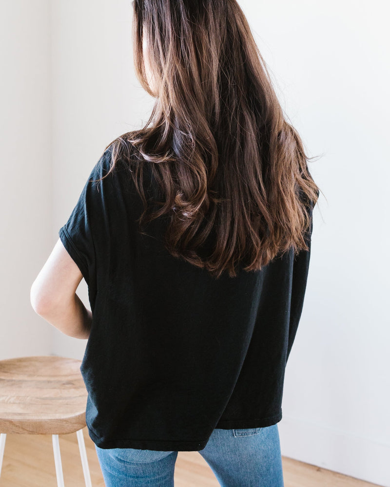 Velvet by Graham & Spencer Clothing Cora S/S Wide Tee in Black