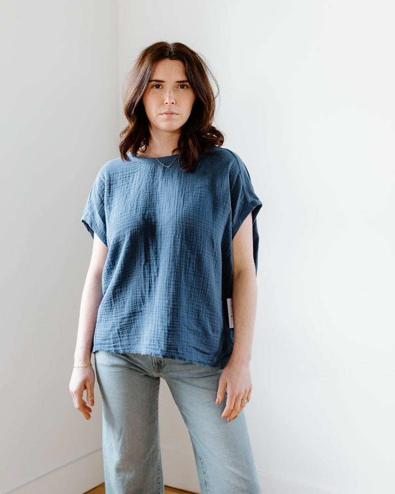 Velvet by Graham & Spencer Clothing Cora S/S Wide Tee in Meteor