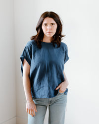 Velvet by Graham & Spencer Clothing Cora S/S Wide Tee in Meteor