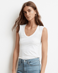 Velvet by Graham & Spencer Estina Scoop Neck Tank Top in White 