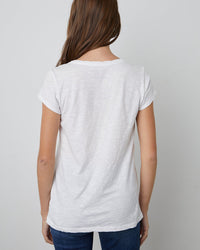 Velvet by Graham & Spencer Kira Scoop Neck Tee in White 