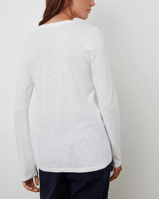 Velvet by Graham & Spencer Lizzie L/S Crew in White 