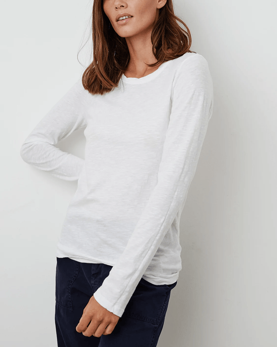 Velvet by Graham & Spencer Lizzie L/S Crew in White 