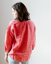 Velvet by Graham & Spencer Clothing Matea L/S Button Up Blouse in Punch