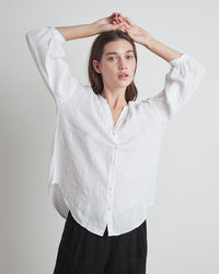 Velvet by Graham & Spencer Clothing Matea L/S Button Up Blouse in White