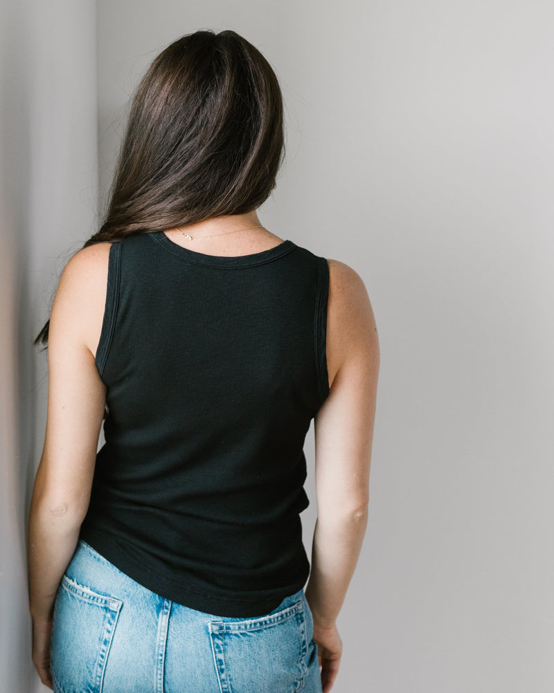 Velvet by Graham & Spencer Clothing Maxie Muscle Rib Tank in Black