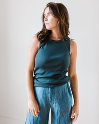 Velvet by Graham & Spencer Clothing Maxie Muscle Rib Tank in Shadow