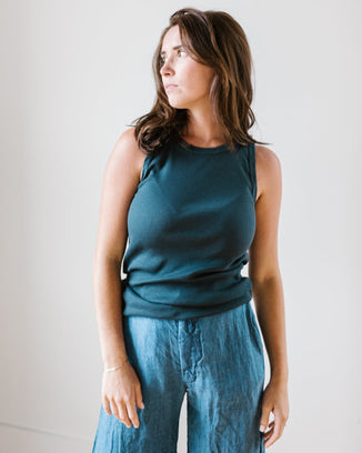 Velvet by Graham & Spencer Clothing Maxie Muscle Rib Tank in Shadow
