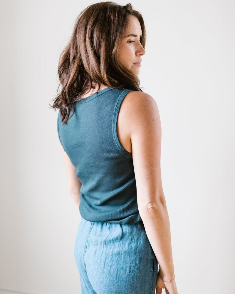 Velvet by Graham & Spencer Clothing Maxie Muscle Rib Tank in Shadow