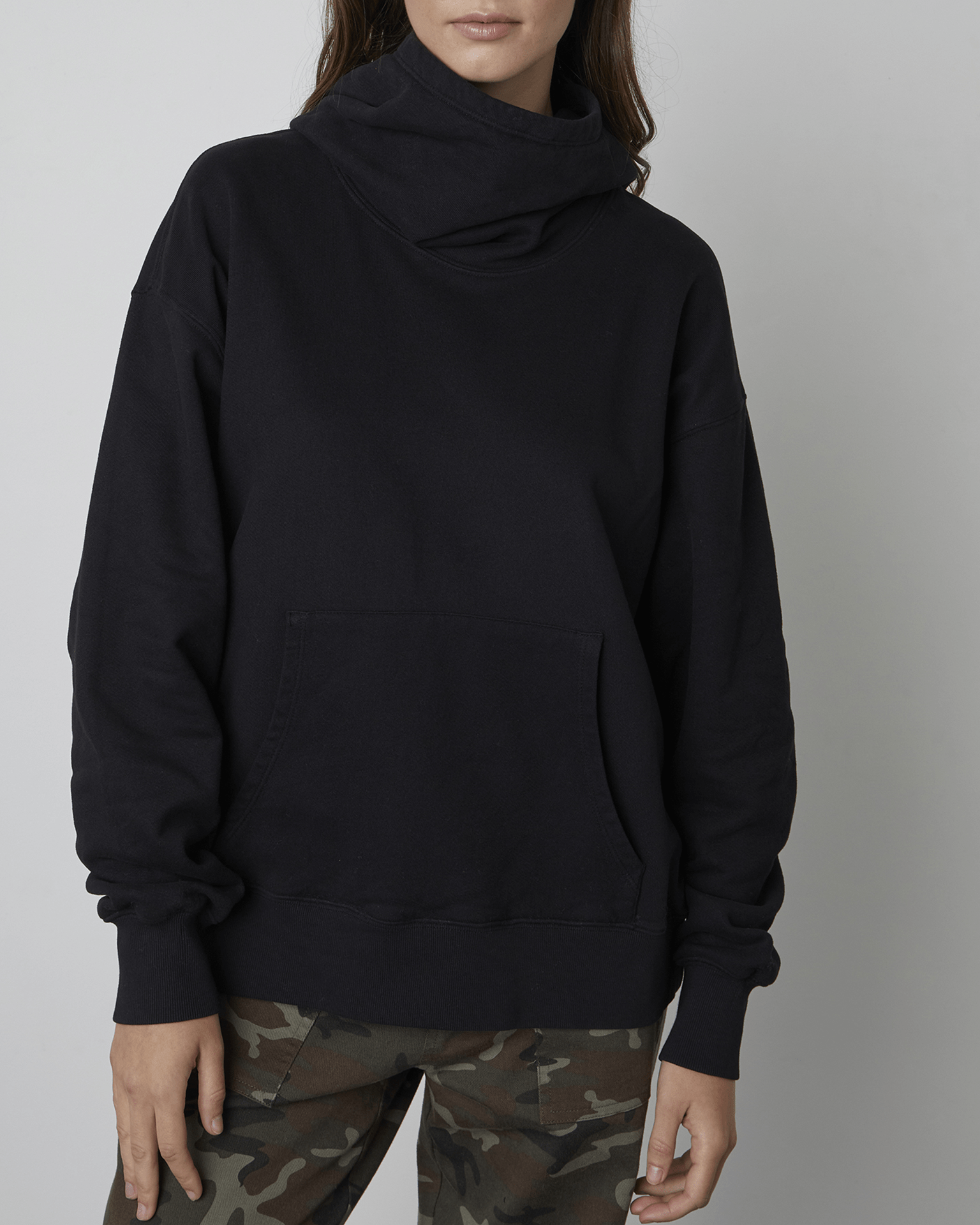 Scoop clearance neck hoodie