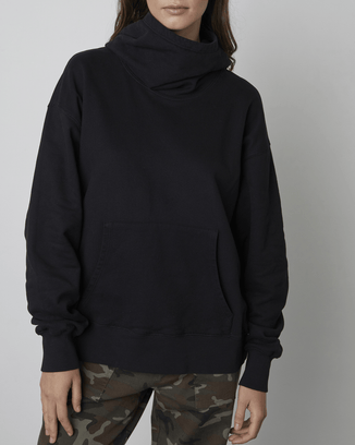 Velvet by Graham & Spencer Clothing Ora High Neck Sweatshirt in Black