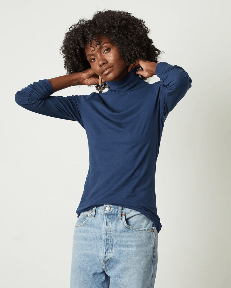 Velvet by Graham & Spencer Clothing Talisia Turtleneck Top in Midnight