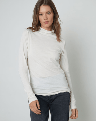 Velvet by Graham & Spencer Clothing Talisia Turtleneck Top in Moon