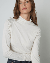 Velvet by Graham & Spencer Clothing Talisia Turtleneck Top in Moon