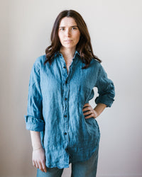 CP Shades Joss 1 Pocket in Bleach Indigo HW Linen Twill 