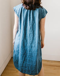 CP Shades Clothing Lucy Dress w/o Pockets in Bleach Indigo Twill