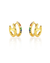 Double Huggie Hoop Earring 18K Gold with Rainbow Crystal
