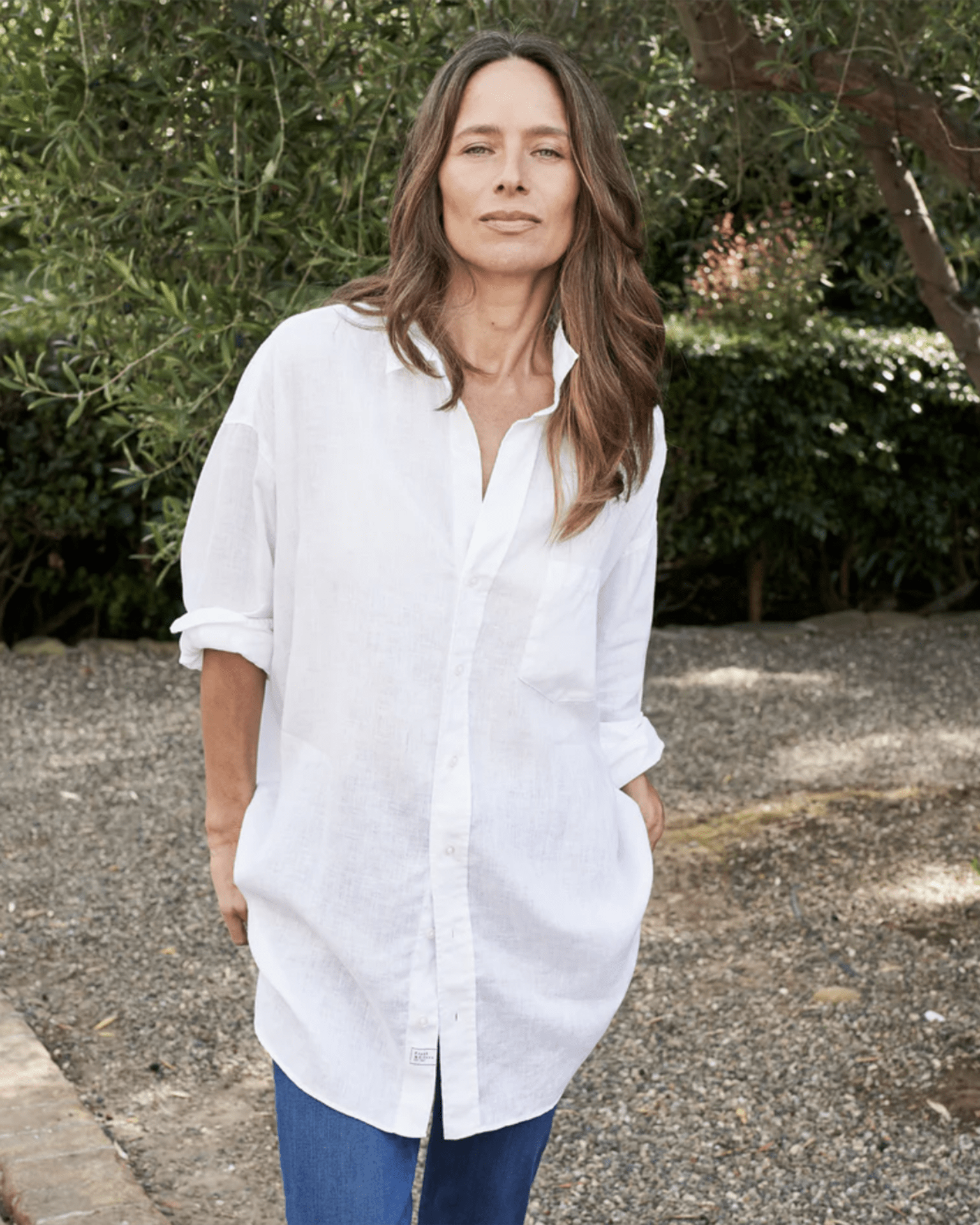 Frank & Eileen Mackenzie Oversize Linen Shirt in White Frank & Eileen Mackenzie Oversize Linen Shirt in White