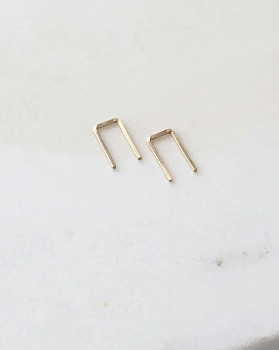 Token Jewelry Jewelry 14K Gold Fill Mini Staple Earrings in 14K Gold Fill
