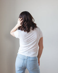 Velvet by Graham & Spencer Sierra S/S Crew Neck Top in White 