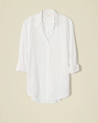 Beau Top in White displayed against a neutral background, crafted from 100% Cotton Poplin.
